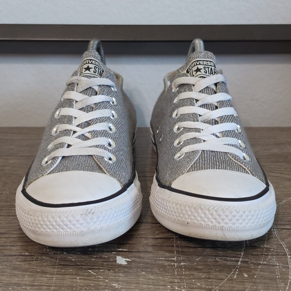 Converse Chuck Taylor All-Star Low Top Sneakers Shoes Size 8 Metallic Silver - Picture 2 of 9